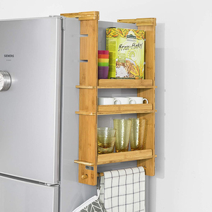 Organizador <span class=keywords><strong>de</strong></span> Refrigerador <span class=keywords><strong>de</strong></span> Bambú <span class=keywords><strong>de</strong></span> 3 Niveles <span class=keywords><strong>para</strong></span> Cocina, Estante <span class=keywords><strong>de</strong></span> Almacenamiento <span class=keywords><strong>Lateral</strong></span> <span class=keywords><strong>para</strong></span> Refrigerador con Barra <span class=keywords><strong>para</strong></span> Toallas - Product Image 1