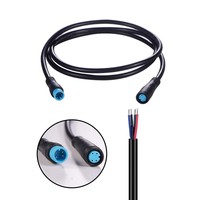 Cable de Extensión de Cobre Puro Impermeable M8 de 1 Metro/3.3 Pies, 2, 3, 4, 5 Pines, IP65 para Acelerador, Freno, Pantalla e Impresora de Bicicletas Eléctricas