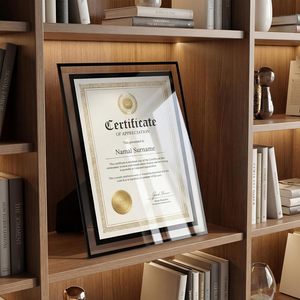 Wholesale 4X6 5X7 Inch A3/A4/<b>A5</b> Glass Honor Certificate Photo <b>Frames</b> - Silver Glass Document Display Holders for Award & Diploma - Product Image 4