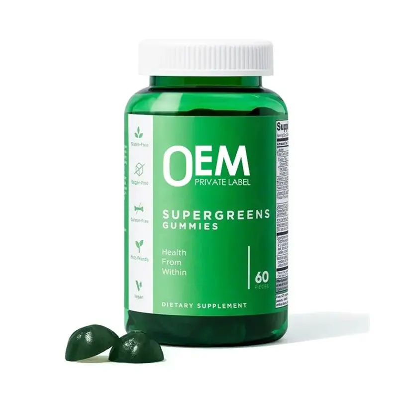 Gummies OEM siêu greens quan trọng vitamin khỏe mạnh Gummies Gummi Vitamin B12 miễn dịch hỗ trợ thực vật dựa trên bổ sung