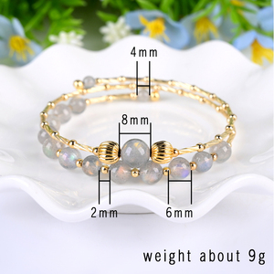Bracelets en cristal naturel faits à <span class=keywords><strong>la</strong></span> main en gros, cadeaux, bracelet en <span class=keywords><strong>pierre</strong></span> <span class=keywords><strong>de</strong></span> <span class=keywords><strong>lune</strong></span> grise en cristal pour cadeau - Product Image 4