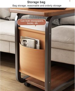 Metal Wooden Wood Modern Mobile <b>Coffee</b> <b>Tables</b> Mini Corner Small square Sofa Side <b>Table</b> Computer Bedside <b>for</b> Living Room - Product Image 2