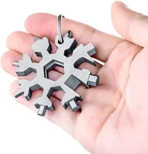 سلسلة مفاتيح من الفولاذ المقاوم للصدأ, سلسلة مفاتيح من 18 في 1 من الفولاذ المقاوم للصدأ متعددة الاستخدامات أداة متعددة ملائمة للاستخدام خارج المنزل وأثناء التخييم