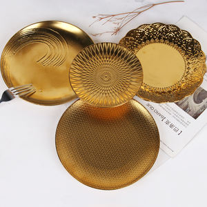 İskandinav tarzı lüks seramik iyon kaplama sofra altın renk pasta çanak Tapas plaka takı gösterisi ekran için sahip bitki - Product Image 3