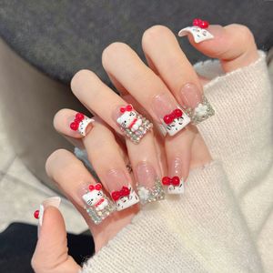 <span class=keywords><strong>Uñas</strong></span> Postizas Cortas 3D Hechas a Mano con Diseño <span class=keywords><strong>de</strong></span> <span class=keywords><strong>Hello</strong></span> <span class=keywords><strong>Kitty</strong></span>, Reutilizables, Acrílicas, <span class=keywords><strong>de</strong></span> Cobertura Completa, Diseño Personalizado, para Salón <span class=keywords><strong>de</strong></span> <span class=keywords><strong>Uñas</strong></span>, 10 Piezas - Product Image 3
