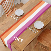 Chemin de table en polyester à motif personnalisé arc-en-ciel gay avec impression lesbienne, pour événements spéciaux et aménagement de fêtes à domicile