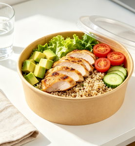 Bol rond en papier kraft anti-fuite, jetable, pour emporter, pour l'emballage de la soupe Tom <span class=keywords><strong>Yum</strong></span> Goong - Product Image 3