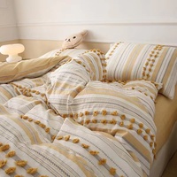 Parures de lit brodées KING Size 4 pièces 100% coton, linge de lit de luxe