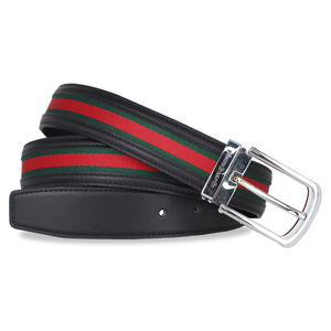 Cinturón de Hombre de Cincha de Poliéster con Hebilla de Pasador al por Mayor, Cinturón de Piel Sintética para Hombre con Cinta Tejida - Product Image 6