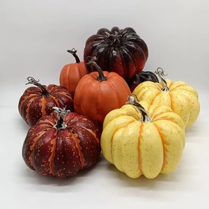 Citrouilles artificielles réalistes assorties, grandes citrouilles factices pour la récolte d'automne, Thanksgiving, Halloween, décoration de table de la maison - Product Image 1