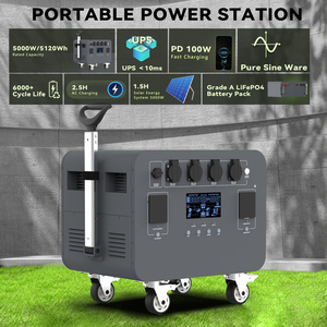 ระบบชาร์จไร้สายแบบขยายได้ 2400W 5000W 12KW 5120Wh แบตเตอรี่ LiFePO4 เครื่องกำเนิดไฟฟ้าพลังงานแสงอาทิตย์ UPS สำหรับตั้งแคมป์ ใช้ในบ้าน ไฟฉุกเฉิน - Product Image 4
