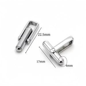 Mancuernillas de Acero Inoxidable en Forma de U para Hombre, Accesorios Formales para Uso Diario, Joyería DIY - Product Image 3