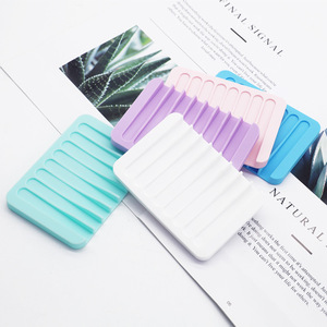 Customizable Logo Silicone Vertical Single-Layer With <b>Drain</b> Trough And Soap Box For <b>Bathroom</b> Storage And Cleaning - Product Image 6