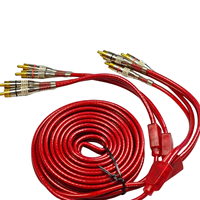 Yüksek Kaliteli Altın Kaplama Örgülü PVC Kılıflı Araç Stereo Ses RCA Kablosu 5M Erkek-Erkek 4 Kanallı Amplifikatör DVD Oynatıcı için