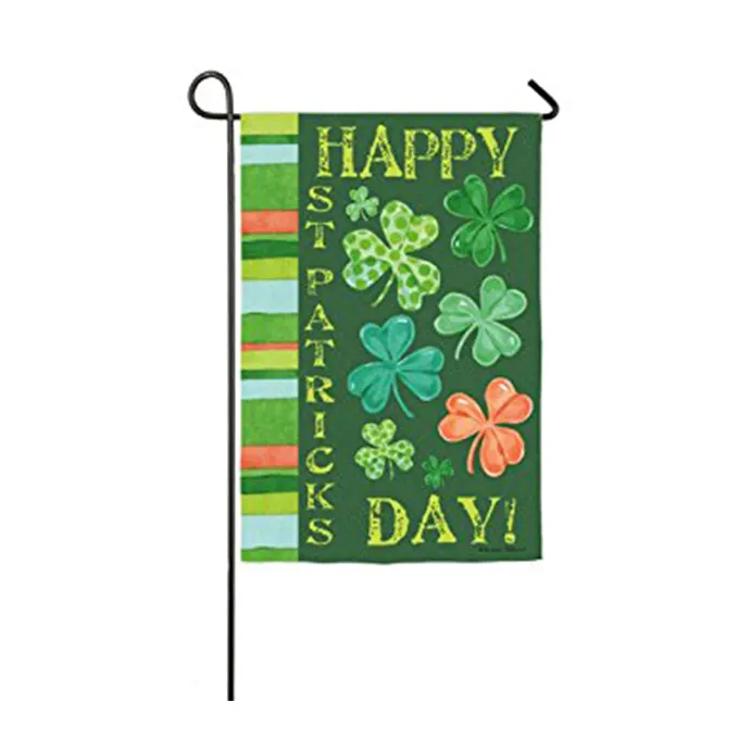 Bendera rumah taman 12x18In, hari St. Patrick musim semi musim panas empat musim untuk halaman rumput