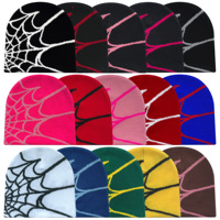 Gorro con logotipo personalizado con diseño de telaraña para hombres y mujeres, ropa de calle, gorro de Calavera, regalo de Halloween, gorro de punto Y2K, gorros de invierno