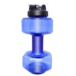 Fitness Eco-friendly Hydration Gym School Dumbbell <b>Plastic</b> Water Dumbbell Water Bottle Travel Bottle - Product Image 4