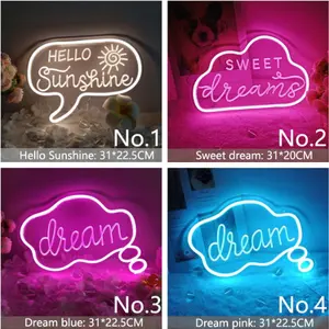 Sweet Dream Letters LED Neon Customized Desktop Blue Cloud Night Atmosphere Neon Light