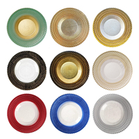 Assiettes de présentation personnalisées en verre texturé, série colorée, plusieurs couleurs disponibles, pour la restauration