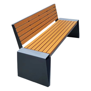<span class=keywords><strong>Banc</strong></span> de jardin public urbain <span class=keywords><strong>en</strong></span> <span class=keywords><strong>bois</strong></span> et acier pour parcs municipaux extérieurs, <span class=keywords><strong>avec</strong></span> <span class=keywords><strong>dossier</strong></span> - Product Image 2