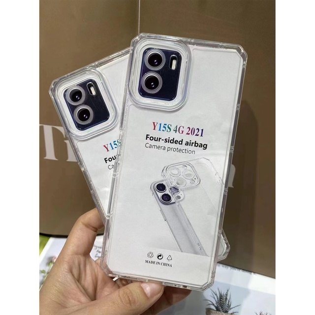 Wholesale Mobile Phone Transparent Cases for Vivo Y15s 2021 Clear TPU Back Covers Silicone PC Back Covers