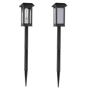 Lampes solaires de jardin, lampes LED pour allée extérieure, corps en plastique imperméable, capteur de lumière, garantie de 2 ans, batterie incluse, 50000 heures - Product Image 1