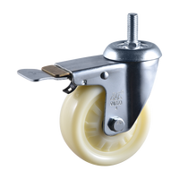 Roda Putar Industri VIMA Durable 3-5 Inch Besi Polipropilena PP Tugas Berat dengan Rem Bantalan Bola Ganda Beban 300kg