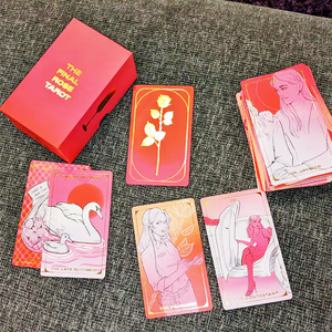 Rose-Thema, Mooi Rood Met Gouden Randen, Luxe En Extravagante Fabriek Groothandel Aangepaste Tarotkaarten - Product Image 2