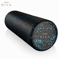 Rouleau de mousse EVA portable haute densité, écologique, solide, mini, marque RIVA, certifié ISO9001, pour la maison et la salle de sport, 30-90 cm, noir, avec logo