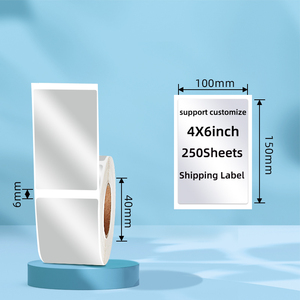 Tùy chỉnh 4x6inch trực tiếp in nhiệt tổng hợp nhãn giấy Matte bạc dính cho giao thông vận tải bao bì - Product Image 1