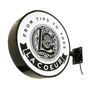 Dubbelzijdig Custom Rond Buitencirkelbord En Verlichte Ronde Lichtbak, Blade Bewegwijzering, Embossing Logo Bedrijfsteken
