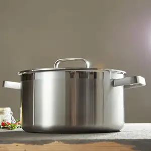 High End Dia 20cm Tri-ply Stainless Steel Induction Stockpot Casserole Sauce Stew Pot with Lid