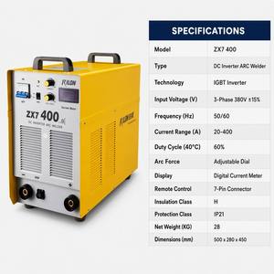 Nouvelle machine à souder MMA portable industrielle à onduleur IGBT Rilon ZX7-400I, 400 ampères, triphasée 380V, usage intensif, cycle de service 60% - Product Image 2