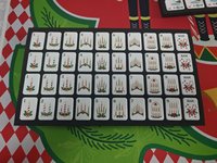Premium 160-Teiliges Weihnachts-Amerikanisches Mahjong-Set mit Transparenten Glitzer-Steinen, Regelnkarte, Anleitung und Festlicher Geschenkbox