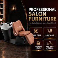 Fauteuil de lavage électrique moderne pour salon, en cuir PU noir, avec bac en céramique, confortable, et accoudoirs chromés