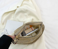 Sac à main coréen PEIQUAN pour femme, sac bandoulière multifonctionnel avec strass brillants, tendance