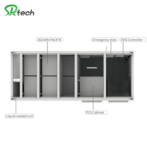 Conteneur de stockage d'énergie refroidi 500KW 1MWH 4MWH certifié CE, kit conteneur 20GP pour extérieur BUA-448V-125kWh Énergie conteneurisée - Product Image 4