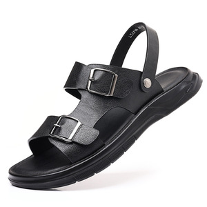 Sandalias de Verano para Hombre, Punta Abierta, Suela de PU, Casuales, para Exteriores, Sin Cordones, Negras, Talla 42 - Product Image 5