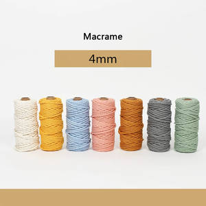 Venta al por mayor 100% algodón 4mm alta tenacidad respetuoso con el medio ambiente cordón para manualidades <span class=keywords><strong>Macare</strong></span> Twine colores Pastel bolsas de ropa textiles para el hogar - Product Image 4