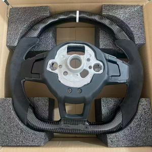   Volante Deportivo de Fibra de Carbono con Alambre Negro y Dorado Forjado <span class=keywords><strong>GTI</strong></span>, Piezas de Mejora Modificadas para Golf MK7 MK8 - Product Image 6