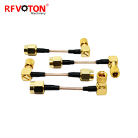Câble d'extension RF OEM 50 Ohm 10-32 UNF mâle à angle droit de 90 degrés vers SMA mâle pour RG 178 RG178 50 mm