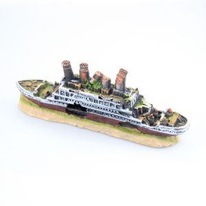 Aquário Aquascape - Navio pirata Titanic, porta-aviões submarino, decorações e enfeites de plástico para aquários, naufrágio - Product Image 1