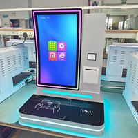 Kiosque tactile incurvé de 23,6 pouces avec lecteur QR pour la consultation en libre-service intelligente dans le hall