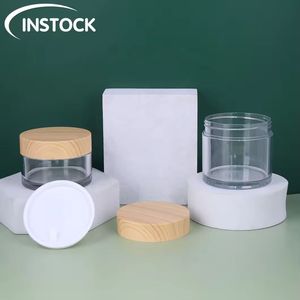 Venta al por mayor 15ml 30ml Frascos cosméticos de plástico transparente con tapa blanca Frascos de crema exfoliante corporal vacíos para el cuidado de la piel en stock - Product Image 2