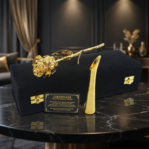 Rosa Real Moderna Hecha a Mano con Baño de Oro de 24k, Decoración de Mesa de una Sola Pieza, Ecológica, para Bodas, Diwali, San Valentín - Product Image 1