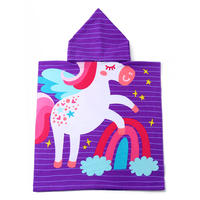 Fourniture directe New Explosion Active Kids Serviette de bain Peignoir à capuche imprimé dessin animé Produit transfrontalier à séchage rapide pour enfants