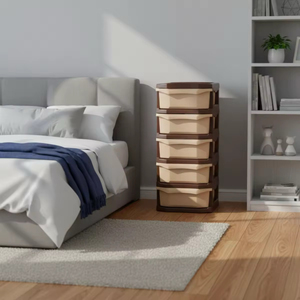 Gabinete de Almacenamiento Rodante de Plástico con 5 Cajones, Gran Capacidad, Organizador de Archivos para Oficina, Hogar y Dormitorio - Product Image 5
