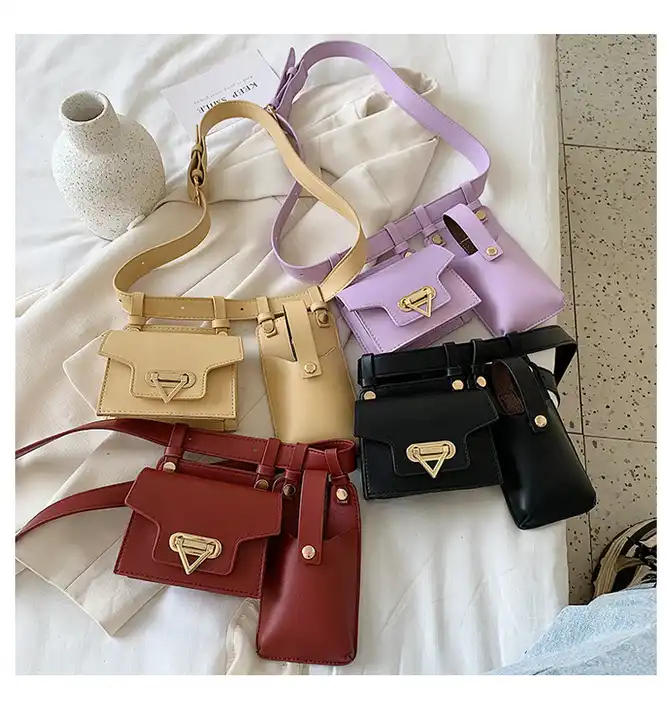 Fashion Female Belt Bag Purse Chain Lady Handbags Fanny pack PU Leather  Waist Bags Designer Women's Shoulder Bag Luxury Crossbody Chest Bag