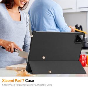 Étui pour tablette intelligente pour Xiaomi Mi Pad 7 2024 11.2 pouces couverture en cuir ultra mince à trois volets pour <span class=keywords><strong>mipad</strong></span> 7 Pro usine en gros - Product Image 6