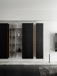 Meuble de rangement mural complet pour téléviseur, design moderne, combinaison intégrée personnalisée, mur de fond en bois MDF pour le salon